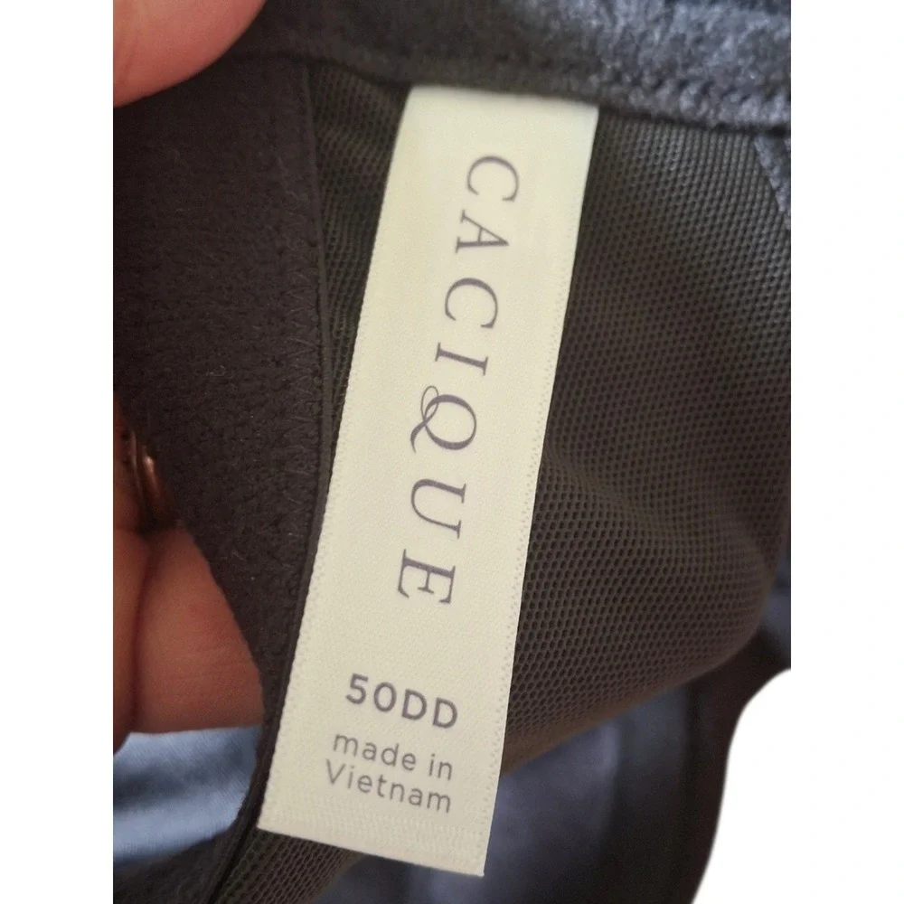 Cacique Seriously Sexy Lightly Lined Scoop Balconette Bra Black 50DD‎ NWT
